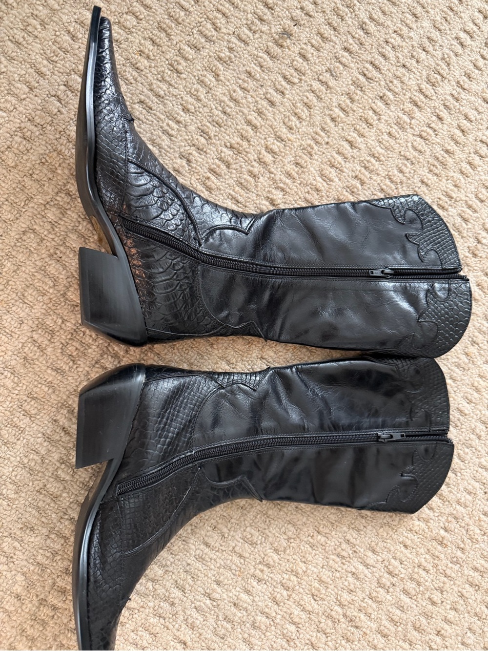 Navid O Nadia Black Over-the-Knee Western Boots